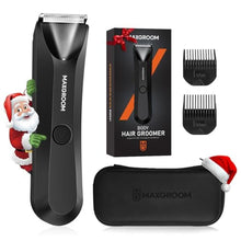Load image into Gallery viewer, MAXGROOM Manscape Body Hair Trimmer for Men, IPX7 Waterproof Pubic &amp; Groin Hair Trimmer- Electric Ball Shaver with LED Light, Ceramic Blade, USB Rechargeable &amp; Travel Pouch, Black_1
