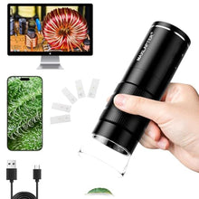 Load image into Gallery viewer, MAXLAPTER Wireless Digital Microscope, 50X-1000X Portable USB WiFi Handheld Digital Microscope for Adults Kids, with 5 Microscope Slides, Compatible with iPhone iPad Android Windows Mac_1
