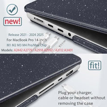Load image into Gallery viewer, May Chen for 2026 MacBook Pro 14-inch M5 M4 M3 M2 M1 Pro/Max Chip, Release 2026 2025-2021, Model A3427 A3426 A3434 A3112 .., Plastic Hard Shell with Keyboard Cover, Black Glitter Sparkle, BlackGlitter_170
