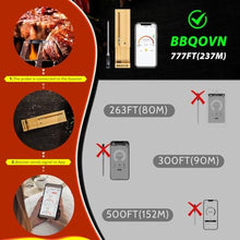 Load image into Gallery viewer, Meat Thermometer Wireless with 3.9mm Diameter Probe, 777FT Long Range Cooking Thermometer for Oven, Air Fryer, BBQ, Beef, Turkey, Chicken, Salmon, APP Remote Monitor_6180
