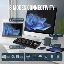 Load image into Gallery viewer, MechLands CIDOO QK61 VIA Programmable 60% Compact Wireless Gaming Keyboard, Hot Swap Compatible, Gasket Mechanical Keyboard with PC Plate, RGB, 3000mAh Battery for Win/Mac, white_5822
