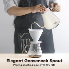 Load image into Gallery viewer, Mecity Electric Gooseneck Kettle With Keep Warm Function &amp; LCD Display Automatic Shut Off Coffee Kettle Temperature Control Pour Over Kettle 1200 Watt, 0.8L, 120V, Off White, MilkWhite_6784
