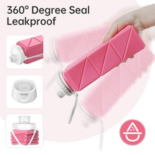 Load image into Gallery viewer, Mefold Collapsible Water bottle for Travel Cycling Gym Camping Sports,Leakproof Lid,Food Grade BPA-Free Silicone Travel Bottles 610ml -Lightweight Portable,Wide Mouth,Durable,Foldable Water Bottle, Pink_563
