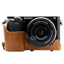 Load image into Gallery viewer, MegaGear "Ever Ready" Leather Camera Case Easy to Install, Tripod and Peripheral Friendly Accessory Compatible with Sony Alpha A6000, A6300 (Light Brown), LightBrown_5563
