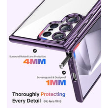 Load image into Gallery viewer, Meifigno Candy Series Case Designed for Samsung Galaxy S24 Ultra, [Glitter Card &amp; Wrist Strap] [Full Camera Lens Protection] Case for Women Girls Designed for Galaxy S24 Ultra 6.8,Violet Titanium, DeepPurple_1578
