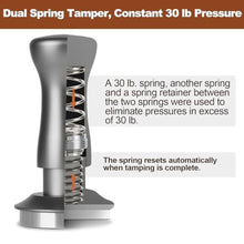 Load image into Gallery viewer, MEION Espresso Tamper 49mm Coffee Tamper, Calibrated Dual Spring Loaded Barista Tamper with Stainless Steel Base, Comes with aluminum storage pad (49MM, Silver)_6637
