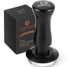 Load image into Gallery viewer, MEION Espresso Tamper 49mm Coffee Tamper, Calibrated Dual Spring Loaded Barista Tamper with Stainless Steel Base, Comes with aluminum storage pad (49MM, Black)_1
