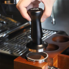 Load image into Gallery viewer, MEION Espresso Tamper 49mm Coffee Tamper, Calibrated Dual Spring Loaded Barista Tamper with Stainless Steel Base, Comes with aluminum storage pad (49MM, Black)_6638
