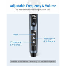 Load image into Gallery viewer, Meloace Rechargeable Wireless Microphone, Two Metal UHF Microphones with 1/4" Receiver, Plug-and-Play for Karaoke Singsing, Lecture, Stage Performance, PA System (Light Blue)_1474
