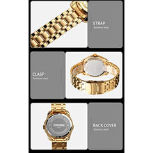 Load image into Gallery viewer, Men Luxury Gold Chinese Dragon Carved Dial Diamond Quartz Watch Casual Waterproof Sport Stainless Steel Wristwatch (Gold)_8028
