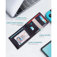 Load image into Gallery viewer, Mens Airtag Wallet,Slim Bifold Leather Wallet for Apple Air Tag,RFID Blocking Cash Credit Card Wallet with ID Window,Card Slots,Money Clip (Modern)_3532
