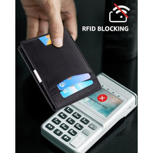 Load image into Gallery viewer, Mens Airtag Wallet,Slim Bifold Leather Wallet for Apple Air Tag,RFID Blocking Cash Credit Card Wallet with ID Window,Card Slots,Money Clip (Modern)_3534

