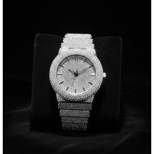 Load image into Gallery viewer, Mens Fully Iced Out Diamond Simulate Quartz Watch Includes Watch Adjustment Tool - Silver Dial_34
