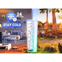 Load image into Gallery viewer, Meoky 30 oz Insulated Tumbler with Lid and Straw, Stainless Steel Vacuum Insulated Tumbler, Keeps Cold for 24 Hours, 100% Leak Proof, Fits in Car Cup Holder (Fairyland)_6641
