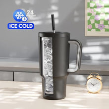 Load image into Gallery viewer, Meoky 30 oz Tumbler with Handle, Tumbler with Lid and Straw, Insulated Stainless Steel Travel Mug, 100% Leak-proof, Cupholder Friendly, Keeps Cold for 24 Hours or Hot for 8 Hours (Night)_6245

