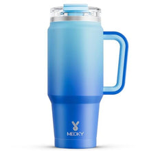 Load image into Gallery viewer, Meoky 32 oz Tumbler with Handle, Insulated Tumbler with Lid and Straw, Stainless Steel Travel Mug, Keeps Cold for 24 Hours, 100% Leak Proof, Fits in Car Cup Holder (Sky), Blue_1

