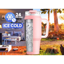 Load image into Gallery viewer, Meoky 32 oz Tumbler with Handle, Insulated Tumbler with Lid and Straw, Stainless Steel Travel Mug, Keeps Cold for 24 Hours, 100% Leak Proof, Fits in Car Cup Holder (Blush)_6345
