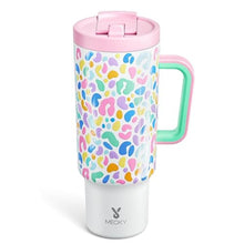 Load image into Gallery viewer, Meoky 40 oz Tumbler with Handle and Flip Straw, 100% Leakproof Tumbler with Lid and Straw, Stainless Steel Insulated Cup, Cupholder Friendly, Keeps Cold for 34 Hours (Leopard), CL_1
