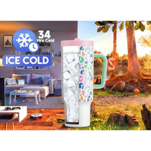 Load image into Gallery viewer, Meoky 40 oz Tumbler with Handle and Flip Straw, 100% Leakproof Tumbler with Lid and Straw, Stainless Steel Insulated Cup, Cupholder Friendly, Keeps Cold for 34 Hours (Leopard), CL_6189

