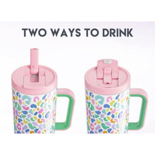 Load image into Gallery viewer, Meoky 40 oz Tumbler with Handle and Flip Straw, 100% Leakproof Tumbler with Lid and Straw, Stainless Steel Insulated Cup, Cupholder Friendly, Keeps Cold for 34 Hours (Leopard), CL_6192
