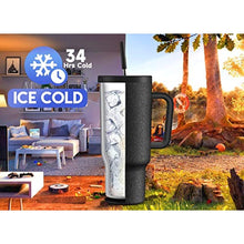 Load image into Gallery viewer, Meoky 40oz Tumbler with Handle, Leak-proof Lid and Straw, Insulated Coffee Mug Stainless Steel Travel Mug, Keeps Cold for 34 Hours or Hot for 10 Hours (Night)_6939
