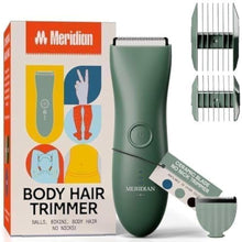 Load image into Gallery viewer, MERIDIAN - The Starter Package - Original Electric Body &amp; Pubic Hair Trimmer Set, 1 Replacement Blade - Cordless, Waterproof, Rechargeable - for Men and Women - Easy &amp; Pain-Free Grooming Kit - Sage, SageTrimmerBlade_1
