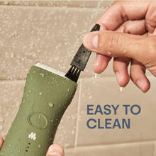Load image into Gallery viewer, MERIDIAN - The Starter Package - Original Electric Body &amp; Pubic Hair Trimmer Set, 1 Replacement Blade - Cordless, Waterproof, Rechargeable - for Men and Women - Easy &amp; Pain-Free Grooming Kit - Sage, SageTrimmerBlade_8297
