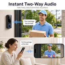 Load image into Gallery viewer, MeshSear Doorbell Camera Wireless, 1080P Battery-Powered Video Doorbell., Black_678
