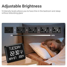 Load image into Gallery viewer, Mesqool 11.5-Inch Large Digital Wall Clock with Date and Day, White_8678
