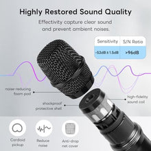 Load image into Gallery viewer, Metal Dual Wireless Microphone Systems, UHF Cordless Dynamic Karaoke Mic Handheld Set, Auto Connect - Long Transmission Range 200ft with Receiver for Home KTV, DJ Party, Church, Wedding, Speech., Gray_4595
