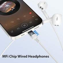 Load image into Gallery viewer, MFi Certified Wired Headphones for iPhone Earbuds with Lightning Connector, White_125

