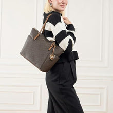 Load image into Gallery viewer, Michael Michael Kors Jet Set Item East/West Top Zip Tote (Brown/Acorn), Silver_215
