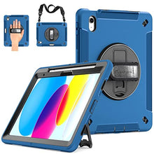 Load image into Gallery viewer, Miesherk Case Compatible with iPad 10th Generation with Pencil Holder, Military Grade Heavy Duty Shockproof Cover for iPad 10th Gen 10.9 Inch with Stand, Blue_1
