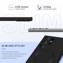 Load image into Gallery viewer, Migexxkj for Samsung Galaxy S24 Ultra Case Magnetic, [Wireless Charging Compatible Mag Safe] Silicone Soft Rubber Thin Slim Cover Shockproof Protective Phone Case for S24 Ultra 5G (Black)_2939
