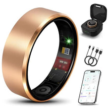 Load image into Gallery viewer, Milavan Smart Health Ring 2.0 for Women Men, Slim Scratch &amp; Fingerprint Resistant Design,Efficient Chip Fitness Tracker, Monitors Heart, Blood Oxygen &amp; Pressure, Sleep, Steps, Waterproof, Coral 8, RoseGold_1
