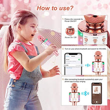 Load image into Gallery viewer, Milerong Karaoke Microphone for Kids Singing, 5 in 1 Wireless Bluetooth Microphone with LED Lights Karaoke Machine Portable Mic Speaker Player Recorder for Home Party Birthday (Pink)_2572
