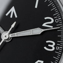 Load image into Gallery viewer, Militado ML08 38mm VH31 Field Watch, Sapphire, Black White, Steel, BlackDialwhitehandNoDateSteelBracelet_108
