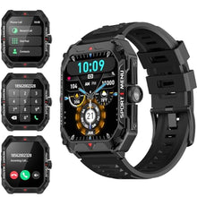 Load image into Gallery viewer, Military Smart Watch for Men(Answer/Make Call) 2.02" Smartwatch with Heart Rate Blood Oxygen Sleep Monitor 128 Sports Modes Fitness Tracker Step Calorie Counter IP68 Waterproof for Andriod iPhone, Black_1
