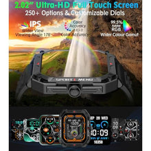 Load image into Gallery viewer, Military Smart Watch for Men(Answer/Make Call) 2.02" Smartwatch with Heart Rate Blood Oxygen Sleep Monitor 128 Sports Modes Fitness Tracker Step Calorie Counter IP68 Waterproof for Andriod iPhone, Black_1318
