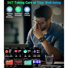 Load image into Gallery viewer, Military Smart Watch for Men(Answer/Make Call) 2.02" Smartwatch with Heart Rate Blood Oxygen Sleep Monitor 128 Sports Modes Fitness Tracker Step Calorie Counter IP68 Waterproof for Andriod iPhone, Black_1320

