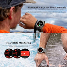 Load image into Gallery viewer, Military Smart Watch with GPS (Answer/Make Calls), Satellite Positioning, Extra-Large Battery, Compass Air Pressure Altitude 50M Waterproof, 1.43" AMOLED Screen, Compatible Android iOS (Silver)_2025
