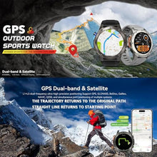 Load image into Gallery viewer, Military Smart Watch with GPS (Answer/Make Calls), Satellite Positioning, Extra-Large Battery, Compass Air Pressure Altitude 50M Waterproof, 1.43" AMOLED Screen, Compatible Android iOS (Silver)_2467
