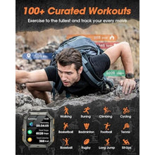 Load image into Gallery viewer, Military Smart Watches for Men (Answer/Make Calls), 2.02'' Fitness Smart Watch for Android and iPhone, Waterproof Fitness Tracker with Blood Pressure/Heart Rate/Sleep/100+ Sport Modes, Watches for Men_3423
