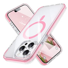 Load image into Gallery viewer, MILPROX Compatible with iPhone 15 Pro Max Case - with Screen Protector - Compatible with MagSafe - Magnetic Clear Trasparent Design - Non Yellowing Anti Slip - All PC Protective Phone Cover - Pink_1
