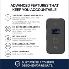 Load image into Gallery viewer, Mindsight Personal Timed Lock Box | Beat Everyday Temptations &amp; Screen Time | 3 Commitment Modes | Fits 1 Phone with Standard Case | Charges While Locked | Out of Sight, Out of Mind, MatteBlack_74
