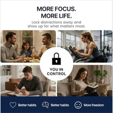 Load image into Gallery viewer, Mindsight Personal Timed Lock Box | Beat Everyday Temptations &amp; Screen Time | 3 Commitment Modes | Fits 1 Phone with Standard Case | Charges While Locked | Out of Sight, Out of Mind, MatteBlack_75
