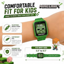 Load image into Gallery viewer, Minecraft Kids Smart Watch Touchscreen Interactive Watch with 10 Customizable Clock Faces, Built-in Camera, Video Recorder, Alarm, Calculator, Games &amp; Pedometer Fits Wrists 5.5" to 8", Green_2940
