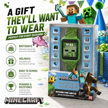 Load image into Gallery viewer, Minecraft Kids Smart Watch Touchscreen Interactive Watch with 10 Customizable Clock Faces, Built-in Camera, Video Recorder, Alarm, Calculator, Games &amp; Pedometer Fits Wrists 5.5" to 8", Green_2942
