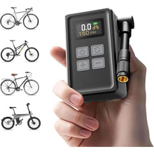 Load image into Gallery viewer, Mini Bicycle Pump with Gauge, Max 150PSI Electric Bike Pump with Presta &amp; Schrader Valve, 4X Faster, Auto Stop, Brushless Motor, Upgraded Portable Bike Tire Pump for E-Bike, MTB, Road Bike, Ball, etc, BlackGrey_1
