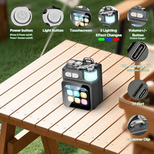 Load image into Gallery viewer, Mini Bluetooth Speaker, Smart Wireless Portable Speaker with Touchscreen, Loud HD Sound, LED Lights, BT5.4, All In One Small Audio for Home/Outdoor/Travel/Shower/Party/Beach/Camping/Hiking/Cycling, Zinc_792
